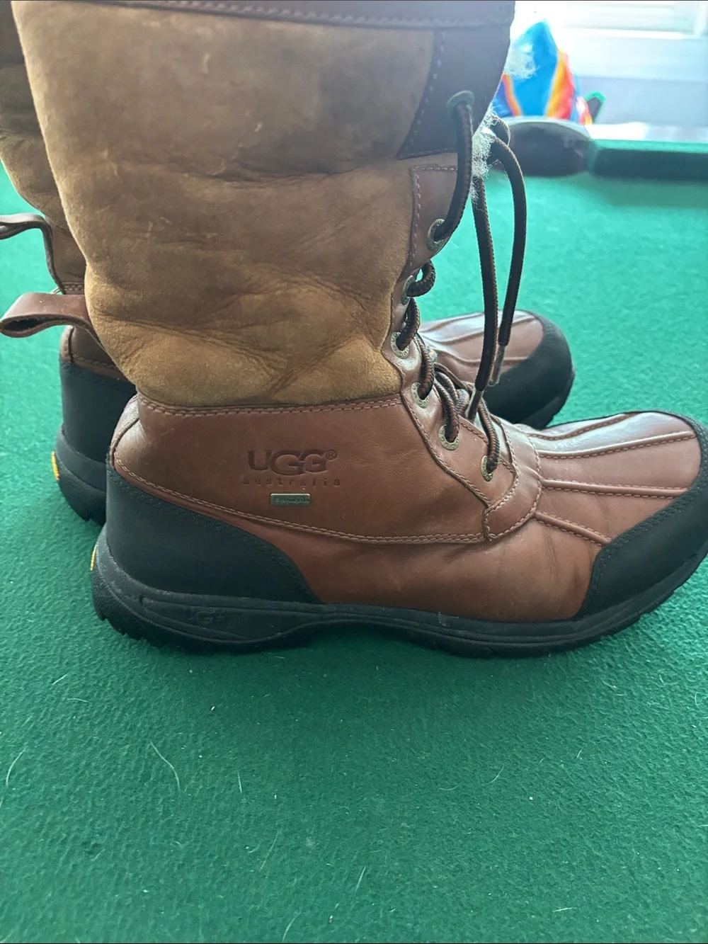 UGG Mens Butte Worchester Brown Leather Waterproof Vibram Boots Size 11